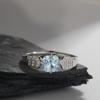 S925 Sterling Silver Natural Topaz Diopside Amethyst Color Treasure Ring Women'S Light Luxury Square Circle Ring French
