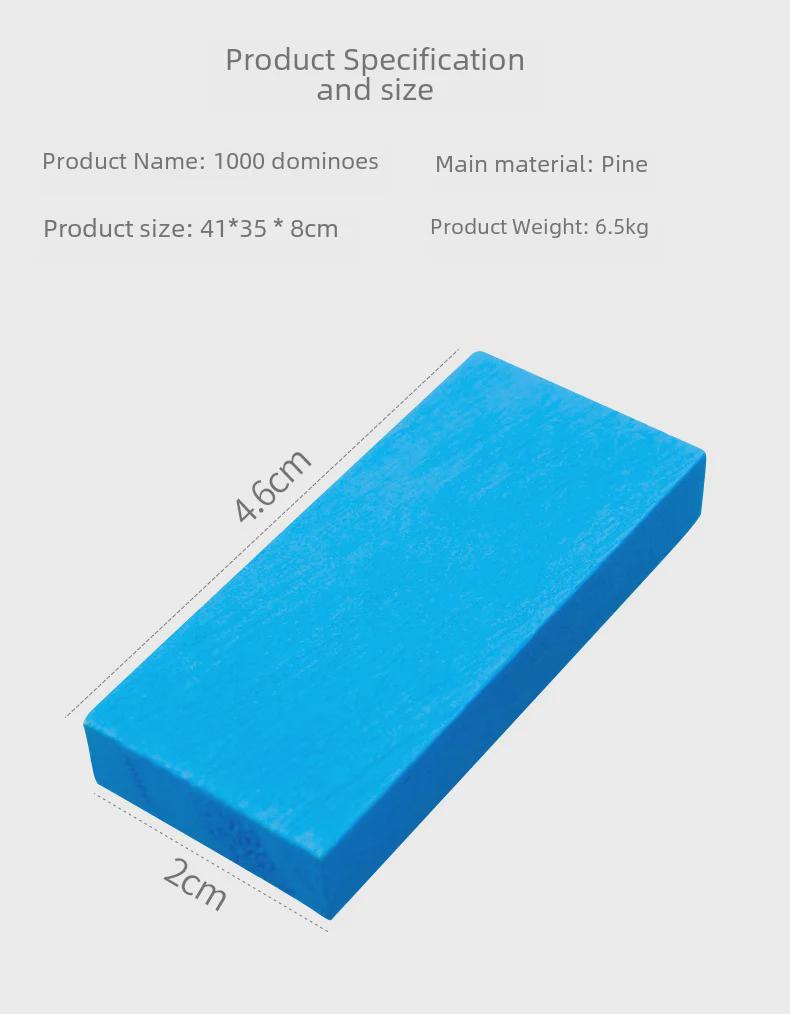 1000dílná sada domino kostek z masivního dřeva: Vzdělávací stavební bloky pro děti
