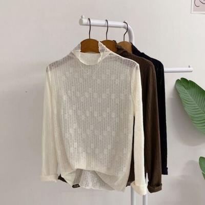 Honey J Flower Sheer Wave Lace Polo T shirT 3 Colors