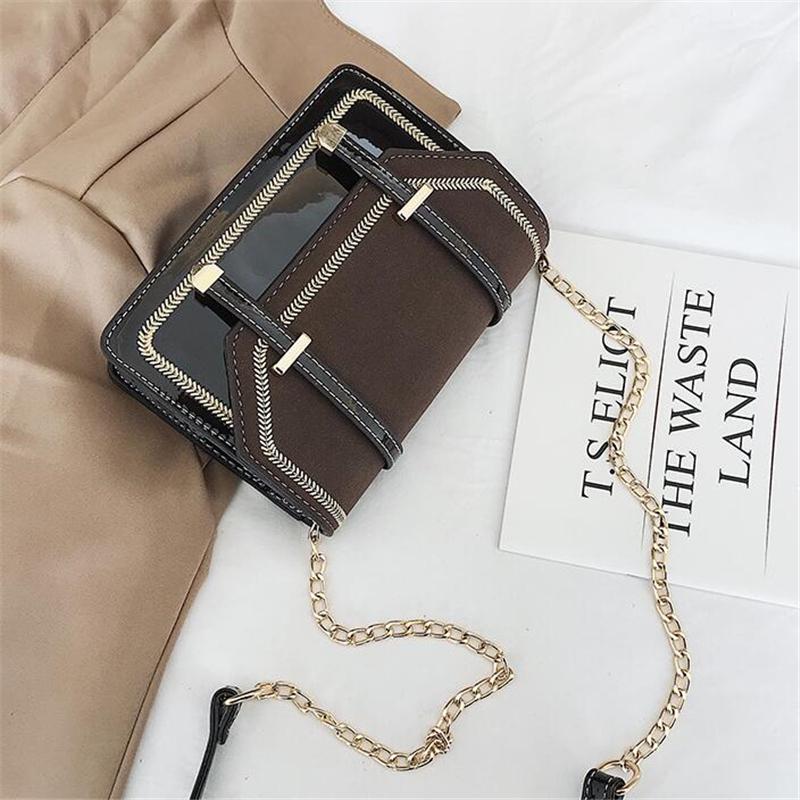 SCIONE Vintage Schultertasche mit Klappe für Damen, hochwertiges PU-Leder, Kette, Messenger-Umhängetaschen