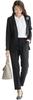 Washable Collarless Jacket and Tapered Pants Suit Plus Sizes Elastic Size Black [Addrouge] Women's 2-Piece Set, Available, Figure-Flattering,