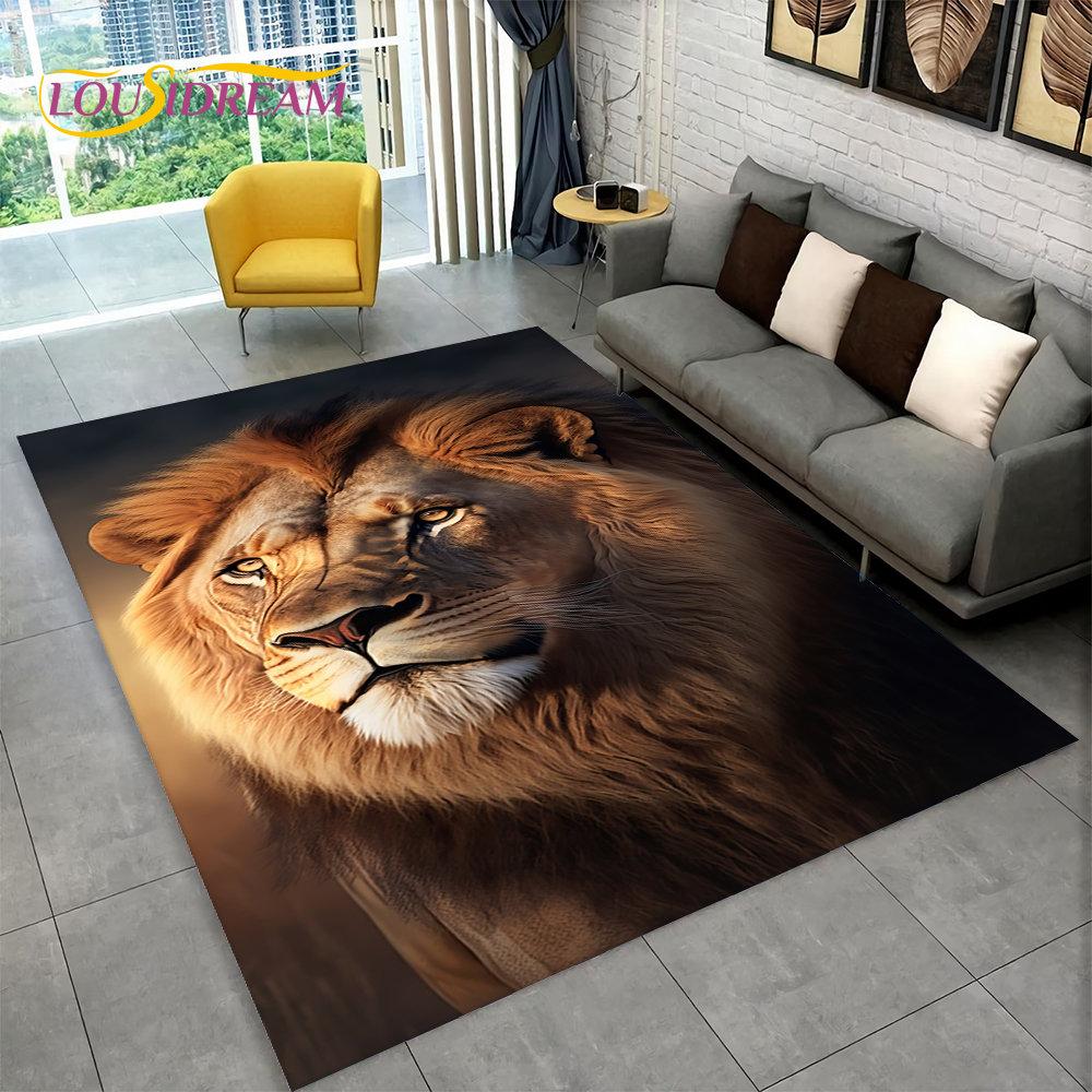 New Dream Lion Animal 3D Area Rug Large,Carpet Rug for Living Room Bedroom Sofa Doormat Decoration,Kid Play Non-slip Floor Mat