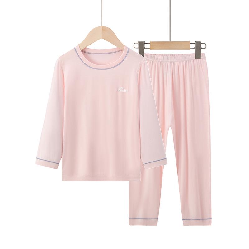 

Детская модальная пижама - Летний комплект с длинным рукавом для мальчиков и девочек и костюм для кондиционирования воздуха для родителей и детей 170 cm