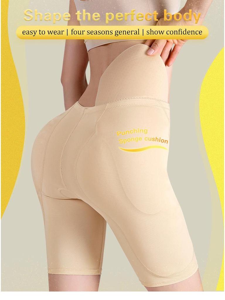 Nahtlose Damen-Hosen mit Bauchkontrolle und Hüftbetonung, mit Po-Polstern zur Körperformung & Anhebung, Große Größen