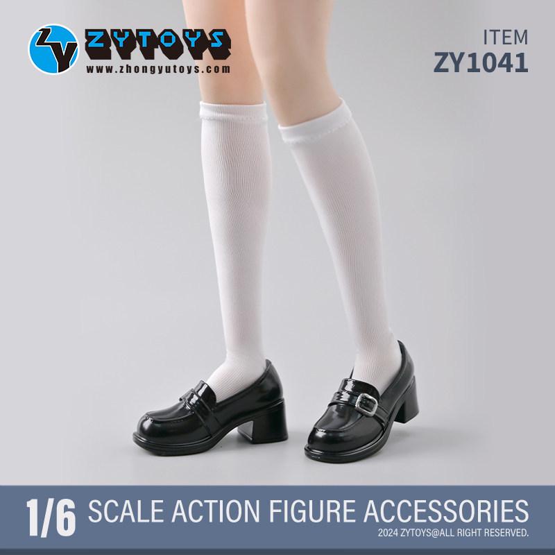 ZYTOYS ZY1041 1/6 Scale French Round Toe Leather Loafers for Student Girl Dolls