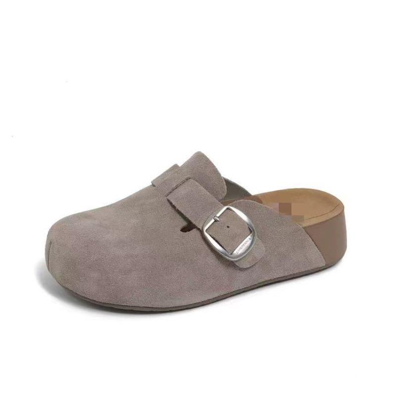 Thick-bottomed Bag Head Half-drag Women's Outer Wear Autumn New One-pedal Muffin Soft-bottomed Lazy Slippers