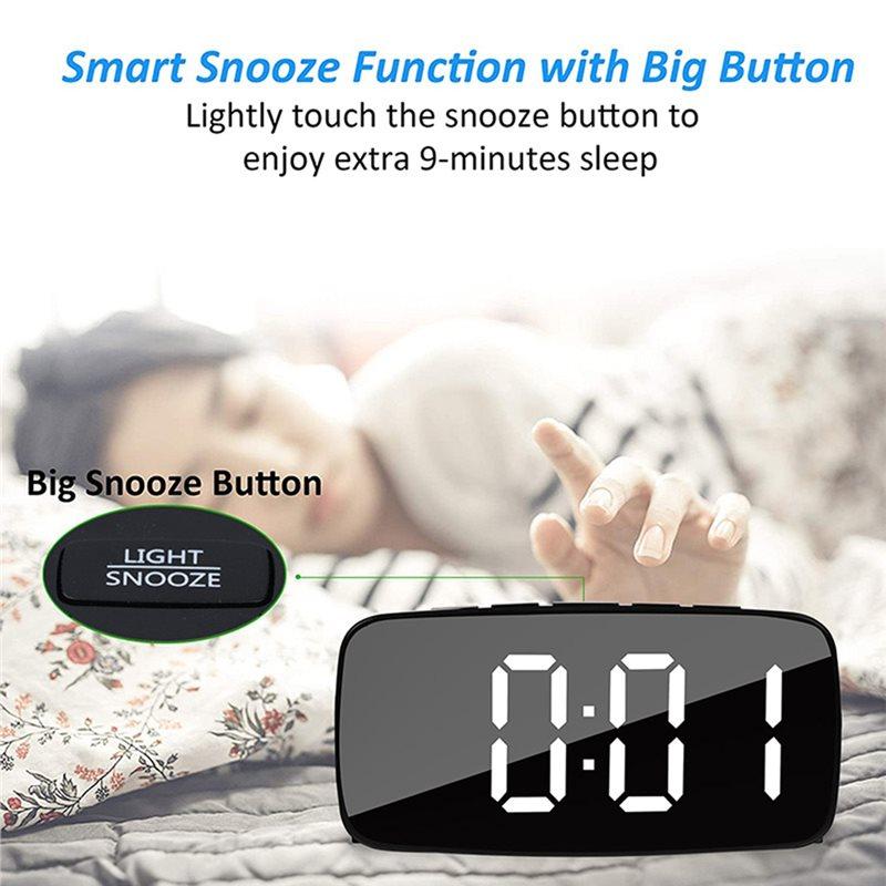 A25F-Clock LED Electronic Alarms Clock Casual Style Clock Bedside Vibrator Electronic Clock Multifunctional Dual USB