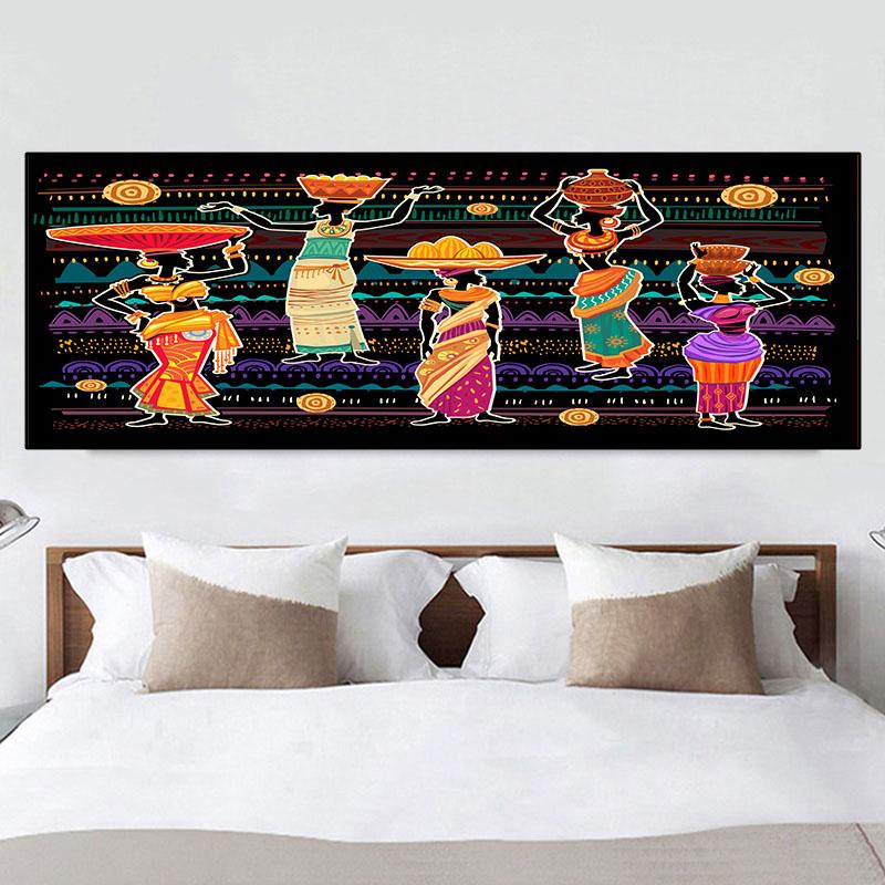 African Woman Plakáty a grafiky Abstraktní postava Obraz na plátně Nástěnné obrazy do obývacího pokoje Domácí dekorace Cuadros Bez rámu