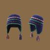 Winter Retro Women's Fedora Hats Ear Protection with Tassel Rainbow Girls' Personality Cold Winter Earmuffs