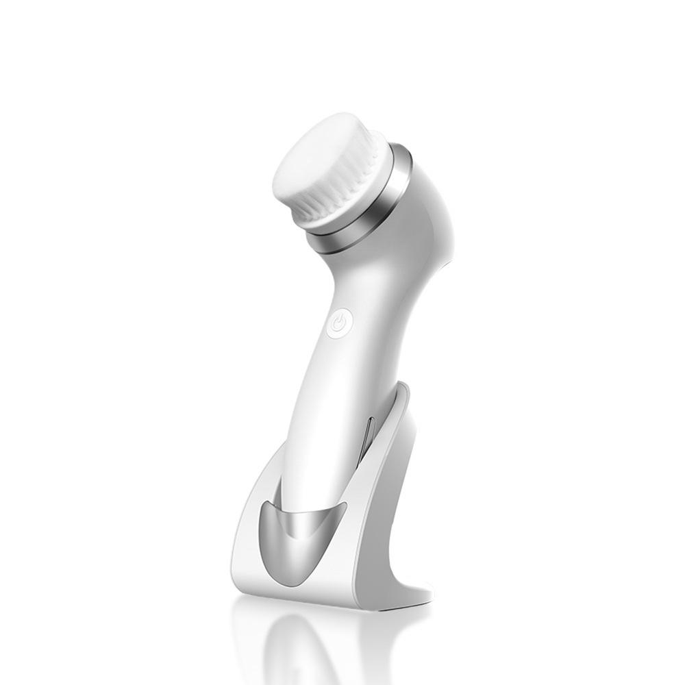 Professional Wireless Face Cleansing Device Hygienic Cordless Facial Cleansing Brush for Deep Cleansing and Massaging Usb Recharge серебряный