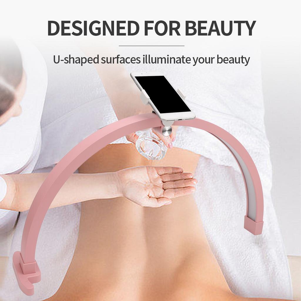 Halbmond-Nagellampe 20W Faltbar 1500LM 3200 Bis 5600K Halbmondlicht Augenschonend 100 Bis 240V 22 Zoll mit Telefonclip für Hautpflege