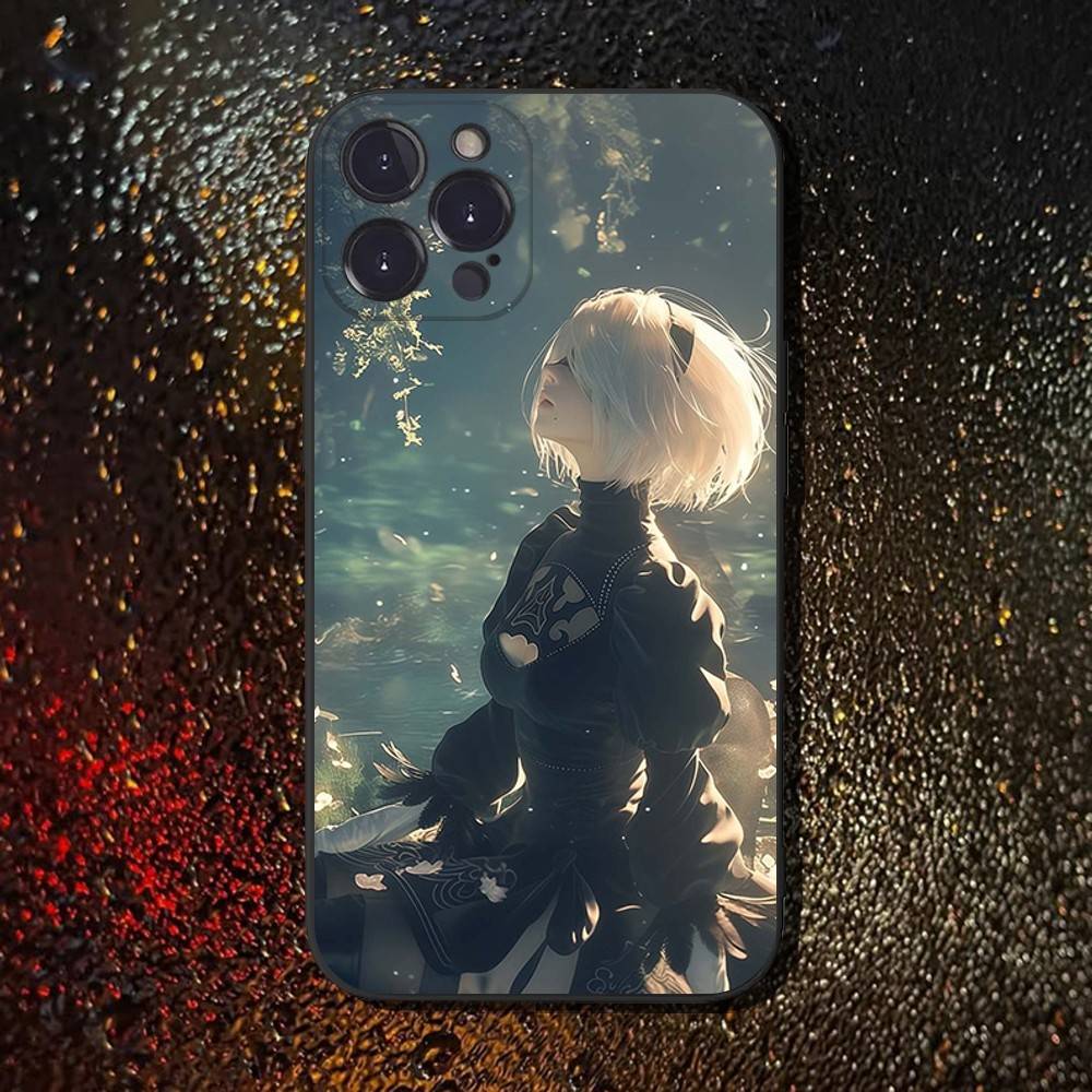 Game Nier Automata Phone Case For iPhone 16,15,14,13,12,11 Plus,Pro Max,XS,X,XR,SE,Mini,8,7,Soft Silicone Black Cover