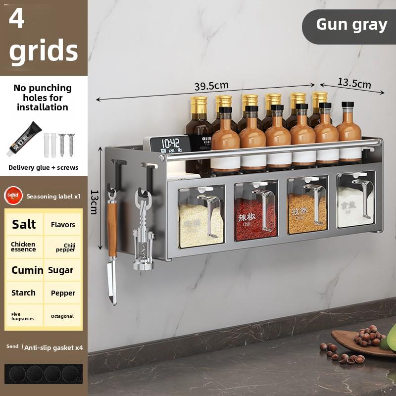 

Бытовая коробка для приправ, кухонные приправы, соль, глутамат натрия, перец, контейнер для хранения, настенная приправа, комбинация бутылок и банок