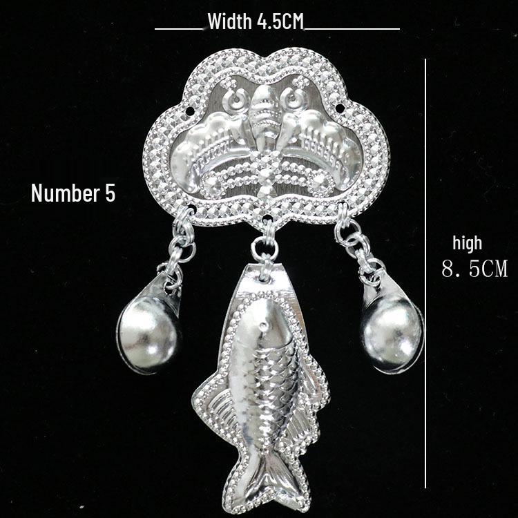Ethnic Miao Silver Butterfly Pendant with Bells