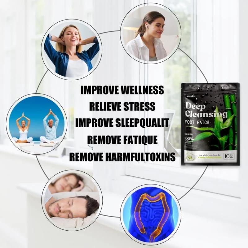 Nuubu New Natural Foot Patch Detox Foot Patches Pads Natural Detoxification Treat Body Toxins Cleansing Stress Relief Feet Slimming Cleansing