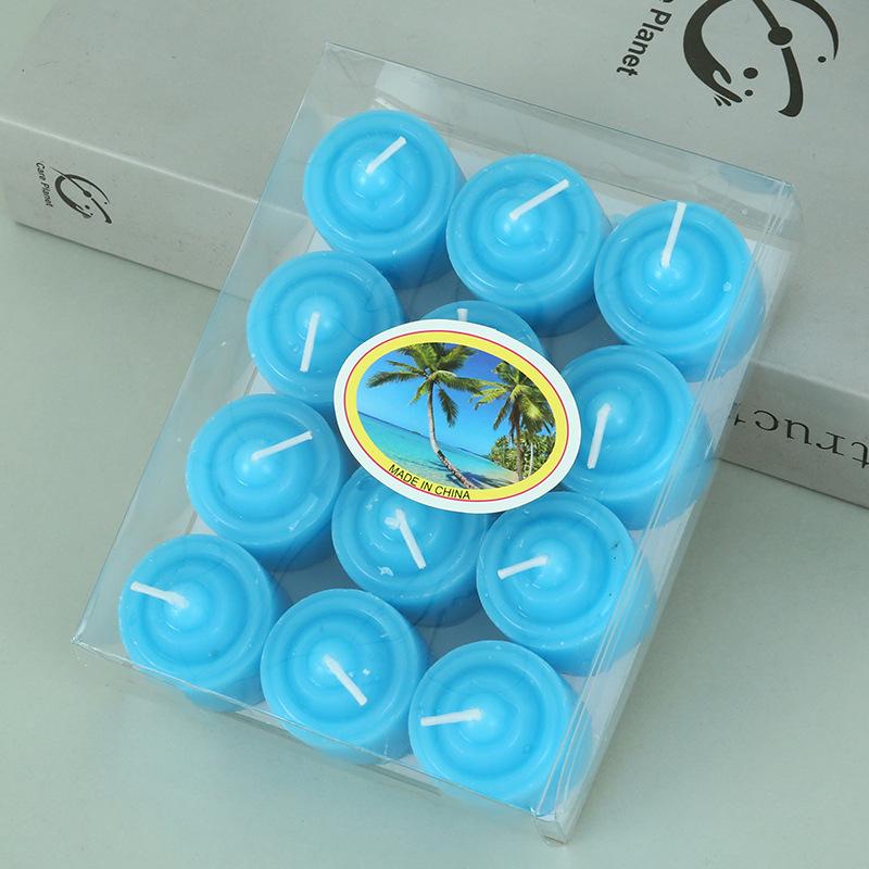 Round Candle Tea Candle Light Dinner Candle Hotel Warm Tea KTV Glass Cup Candle Bar Candle Couple Supplies Candle