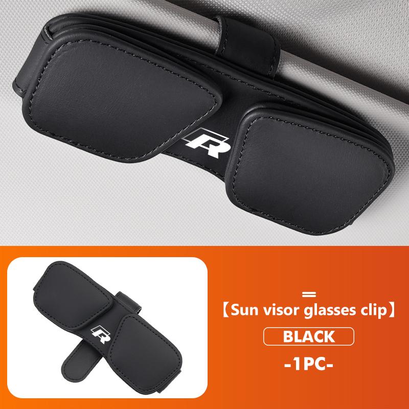 For Volkswagen VW Double Card Leather Magnetic Eyeglass Frame Sunglasses Clip Tiguan CC Jetta Polo Golf 4 5 6 Passat B5 B6 B7 CC zk0