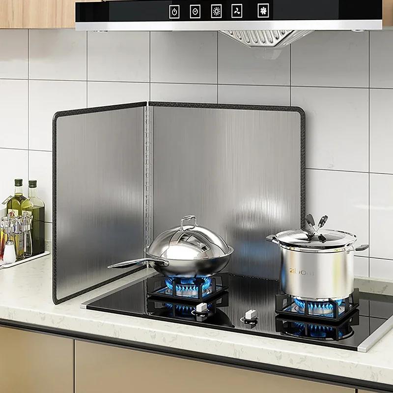 Oil Baffle Foldable Kitchen Gas Stove Baffle Oil Splash Protection Plate Splash Protection Screen Heat-resistant Kitchen