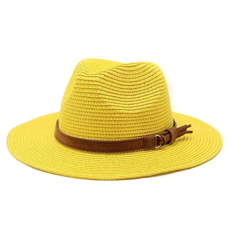 Nuovo Taglia Grande 59-60CM Cappello Panama Cappelli Estivi da Sole per Donna Uomo Esterno Spiaggia Paglia Cappellino Protezione UV Chapeau Cappello Jazz Trilby