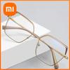 Xiaomi Óculos Quadrados de Metal com Lente Anti-luz Azul Estilo Ins Armação Plana Feminina