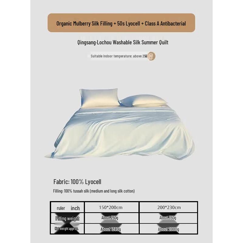 Mercury Home Textiles Luo Chou Machine Washable Cooling Mulberry Silk Quilt