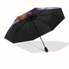 Santa Claus Christmas Sleigh Reindeer Decorative StickerUmbrella, Portable 3-Fold Compact Umbrella,Christmas Gift ES413