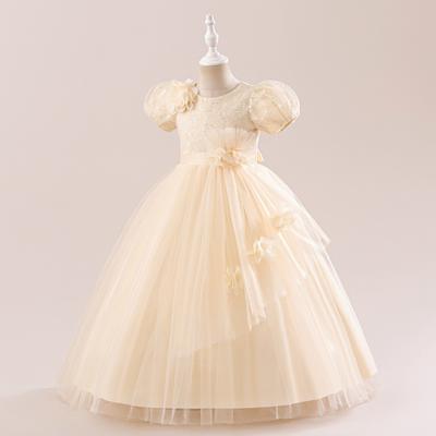 Girls Long Dress Piano Performance Clothes Mesh Children's Dress