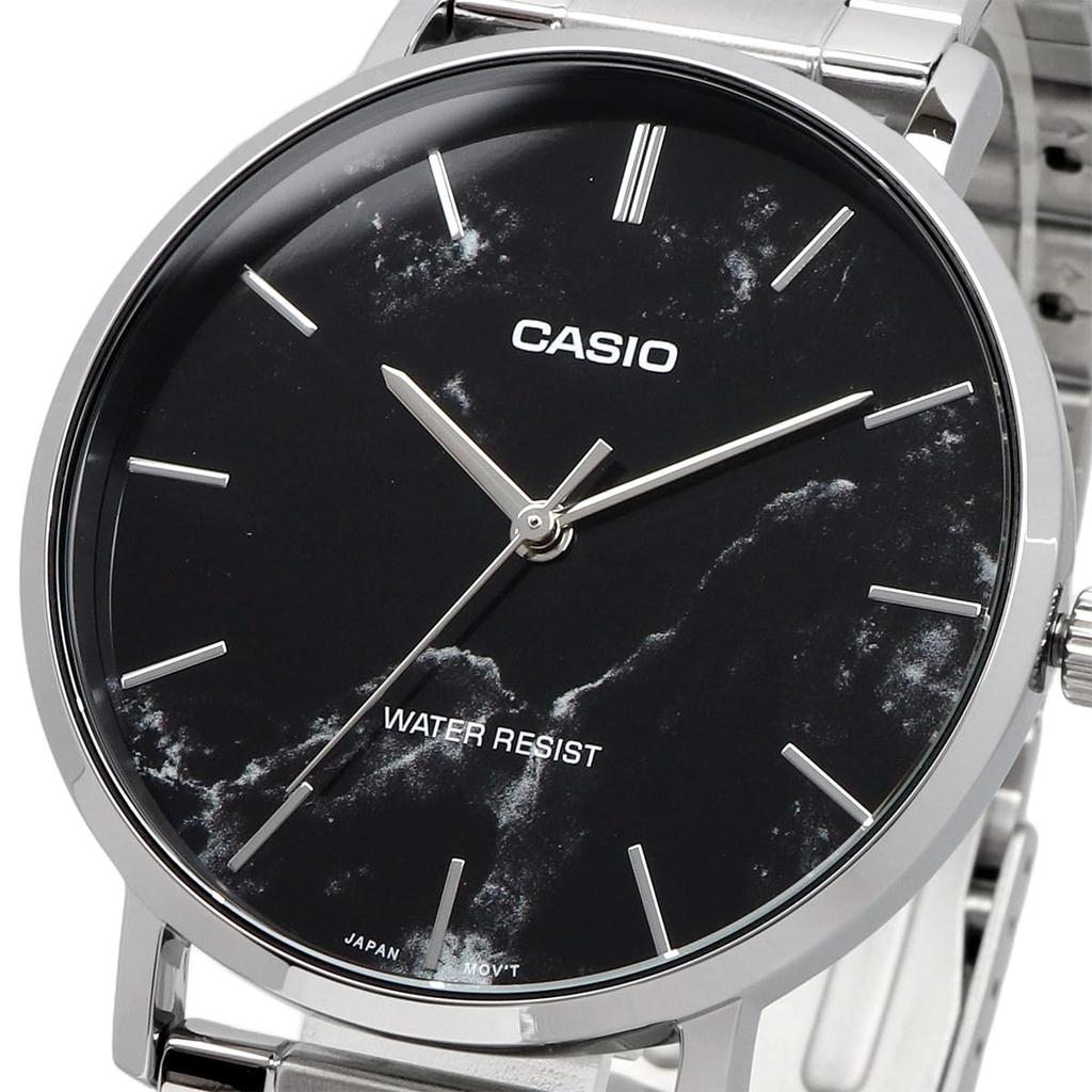 CASIO Quartz Watch Black Marble Metal Band Overseas Model [Casio] Men's MTP-VT01DM-1A