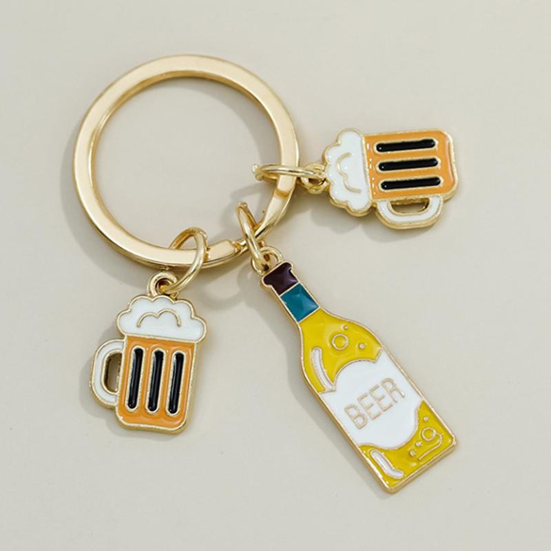 Cute Beer Key Chain Simulation Drink Key Chain Pendant Car Key Chain Handbag Decoration Diy Jewelry Gift