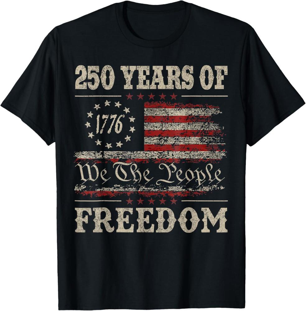 

250 Years America Anniversary 1776 250th Birthday US Flag Unisex T-Shirt XL