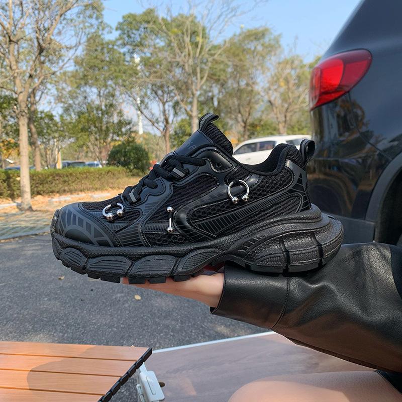 European Station Leather Paris Daddy Shoes Women's 2025 Spring and Summer New Small 7cm Sports Mesh Casual Shoes