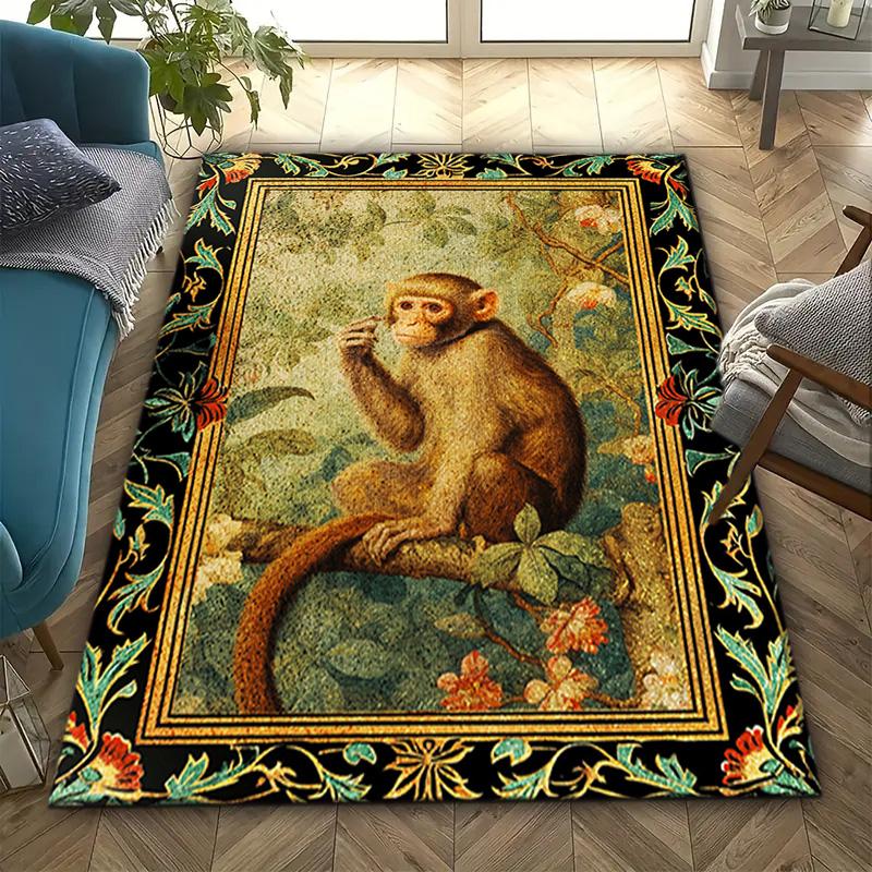 Black Cat Floral Garden Carpet Is Suitable For Living Room And Bedroom Doormats Office Balcony Decorative Carpet A11