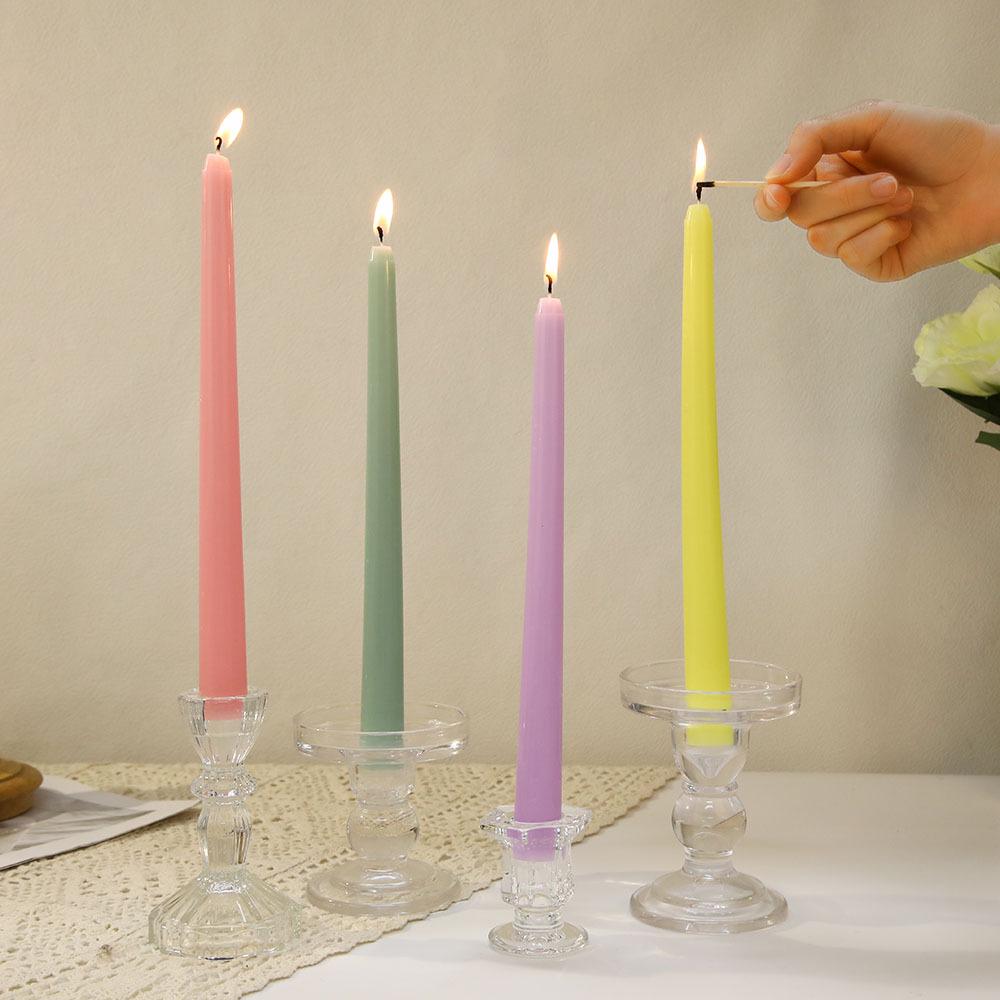 10-inch Dopamine Color Taper Candle for Romantic Weddings and Home Decor