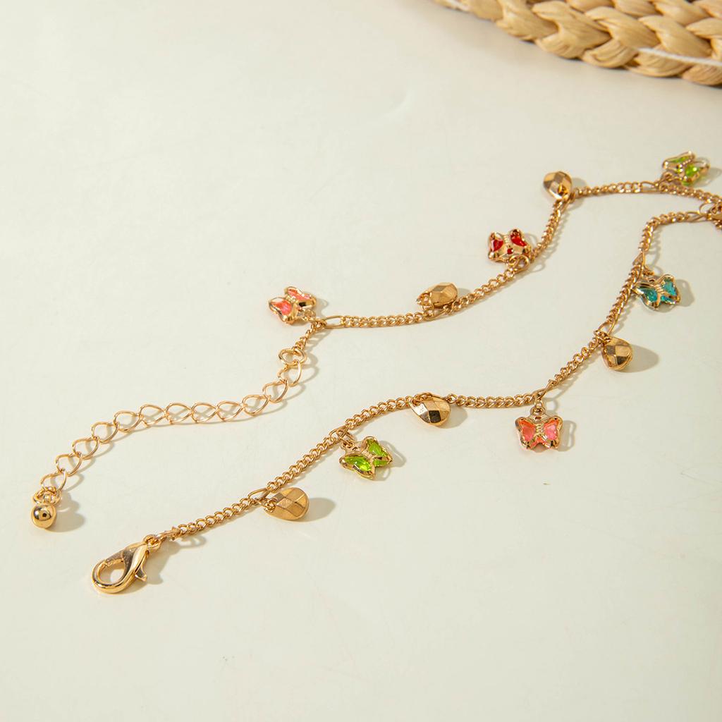 Light Luxury Color Diamond-encrusted Imitation Pearl Necklace, French Temperament Versatile Butterfly