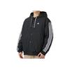 Adidas Logo Hooded Single-Breasted Casual Jacket Men Outerwear Black IK7669