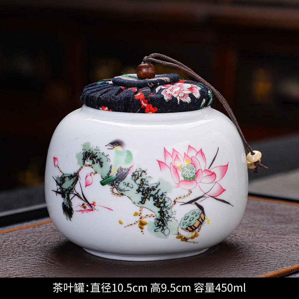 Creative Retro Tea Canister Ceramic Sealed Tea Storage Jar Moisture-proof Coffee Sugar Nuts Food Storage Jar Home Decor Jars