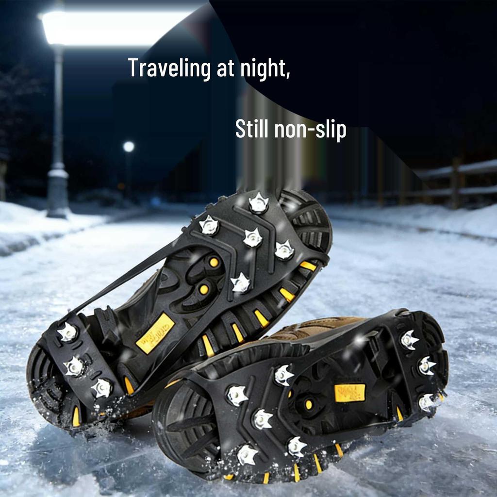 Non-Slip Ice Crampons for Winter Outdoor Activities: Ideal for Mountaineering, Climbing, Ice Fishing, and Snow Boot Soles Spikes