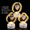Warm Light Geometric LED Night Light Heart Pendant LED Lamp  Bedside Bedroom Lighting