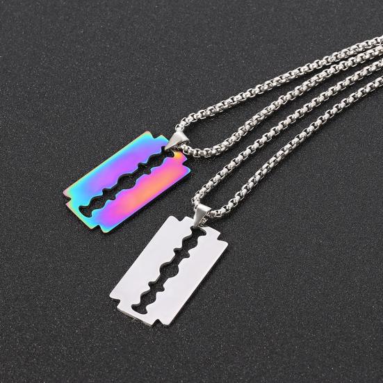 Pendant Necklace Punk Style Hip Hop Geometric Decorative Electroplating Birthday Gifts Stainless Steel Women