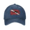 Vintage Shark Scuba Dive Flag Retro Sports Denim Cap Adjustable Snapback Casquettes Plain Baseball Cowboy Hat