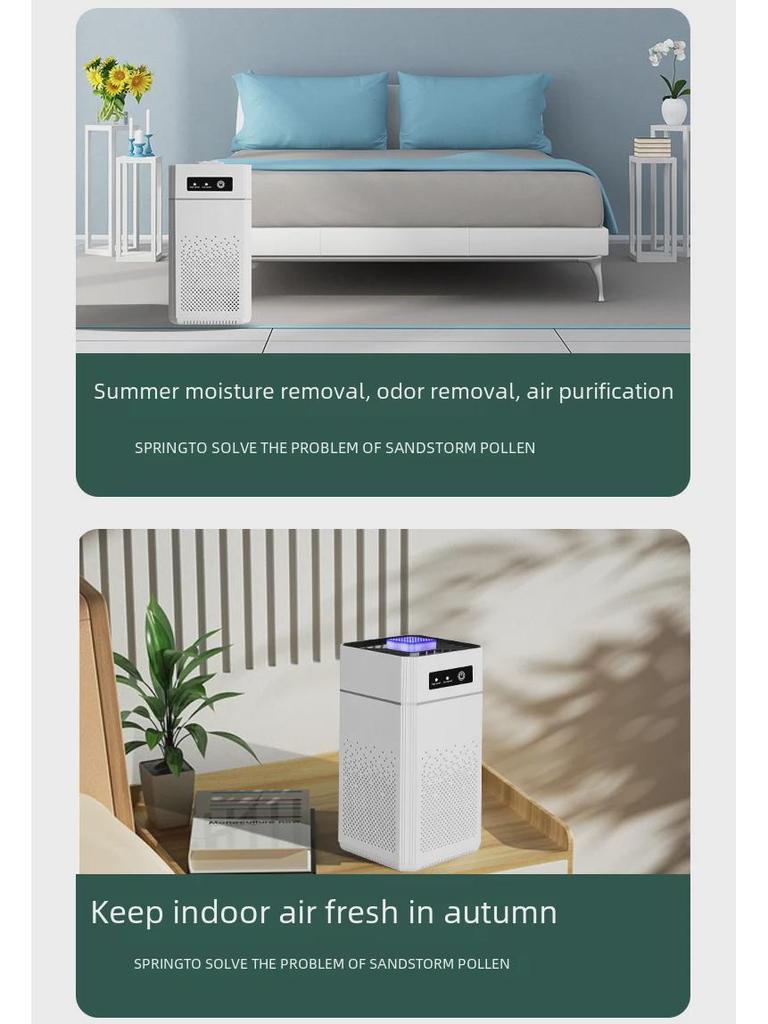 Mini Skrivebordsluftrenser med Negativ Ionteknologi for Hjem og Kontor, Fjerner Formaldehyd