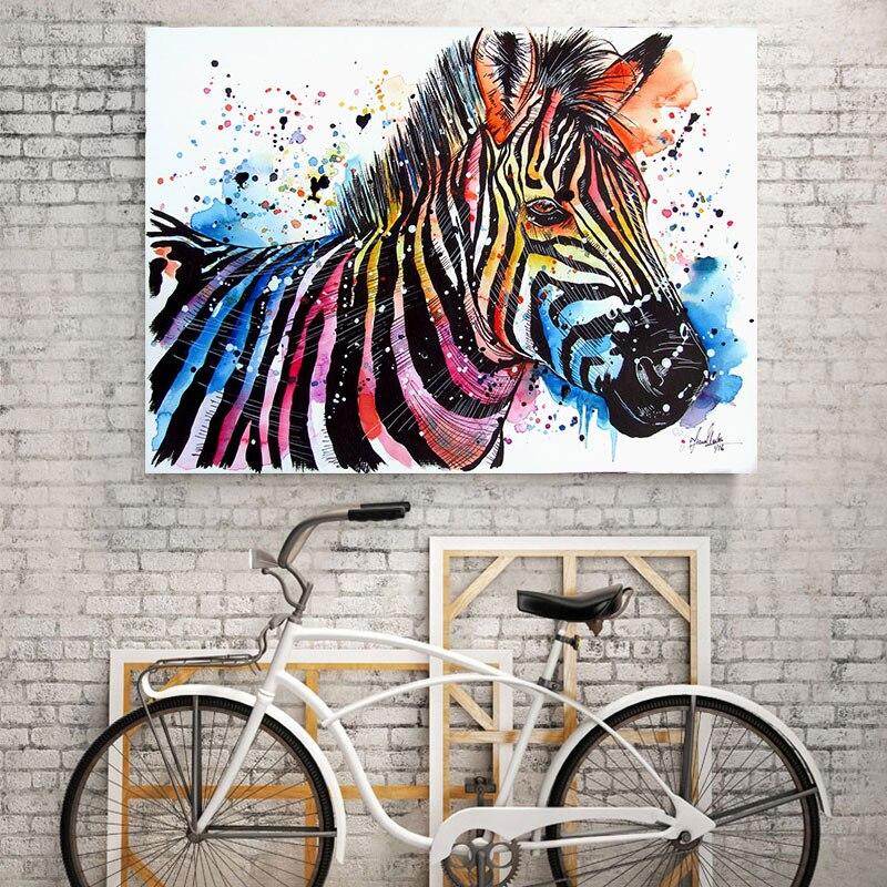 Cheap Abstract Animal Canvas Painting Watercolor Zebra Paintings
