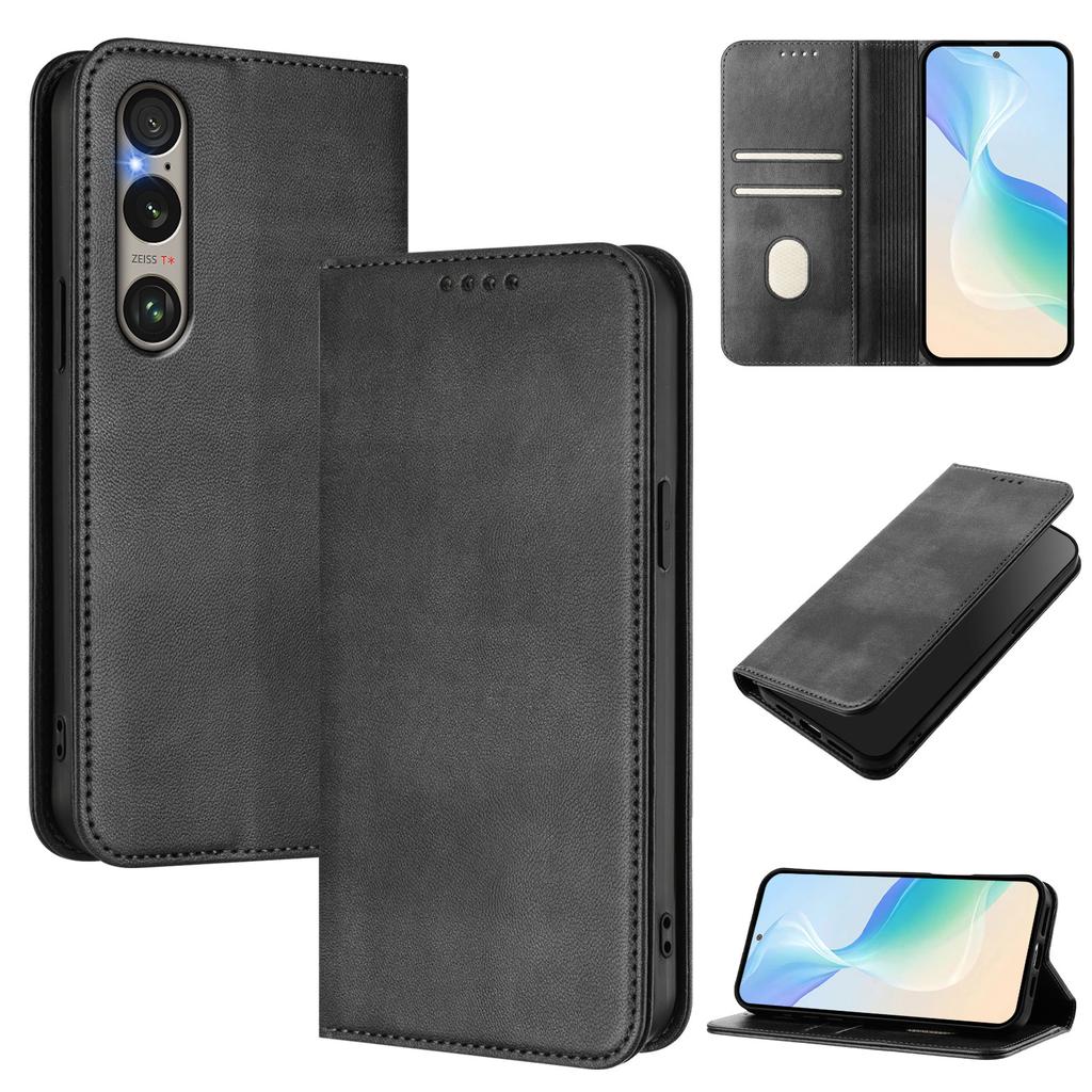 For Sony Xperia 1V 1 VII 5 10 IV V VI 1VI 5VI 10VI Luxury Magnetic Skin Leather Phone Case Wallet Book Flip Cover Stand Shell