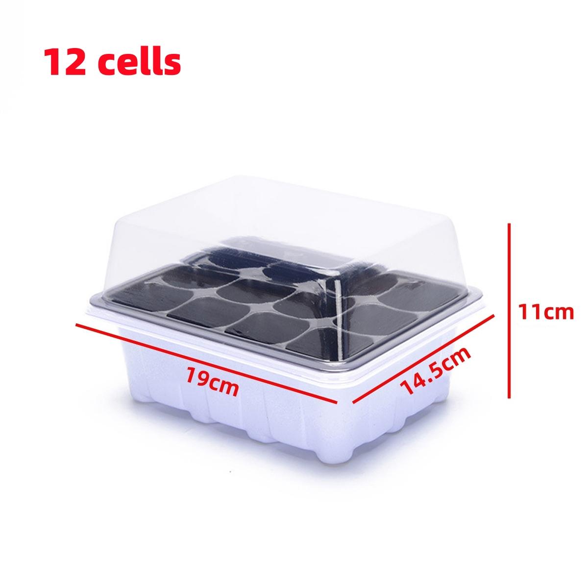 6cells 12cells Seedling Trays Germination Box with Transparent Cover Garden Greenhouse Plant Flower Vegetable Nursery Pots 10Pcs