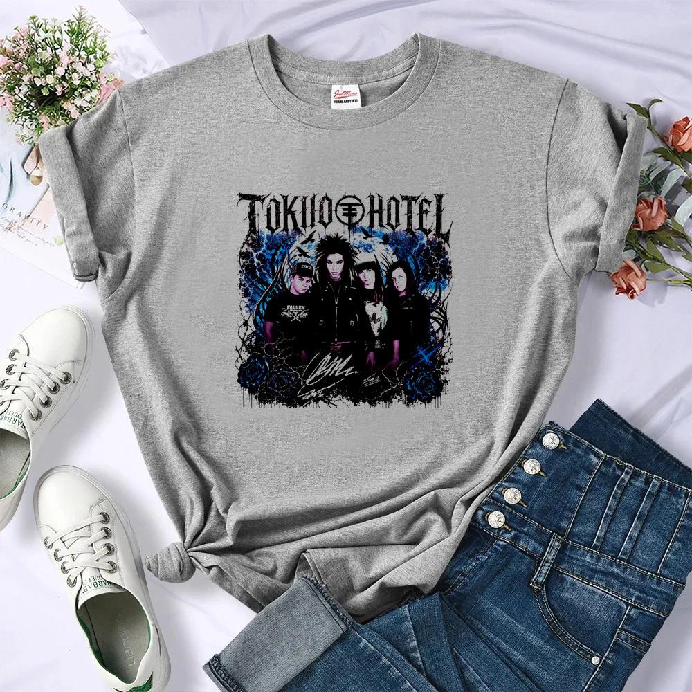 Tokio Hotel top tees shoujo baddie korean fashion graphic emo gothic t shirt vintage Retro gyaru s cute