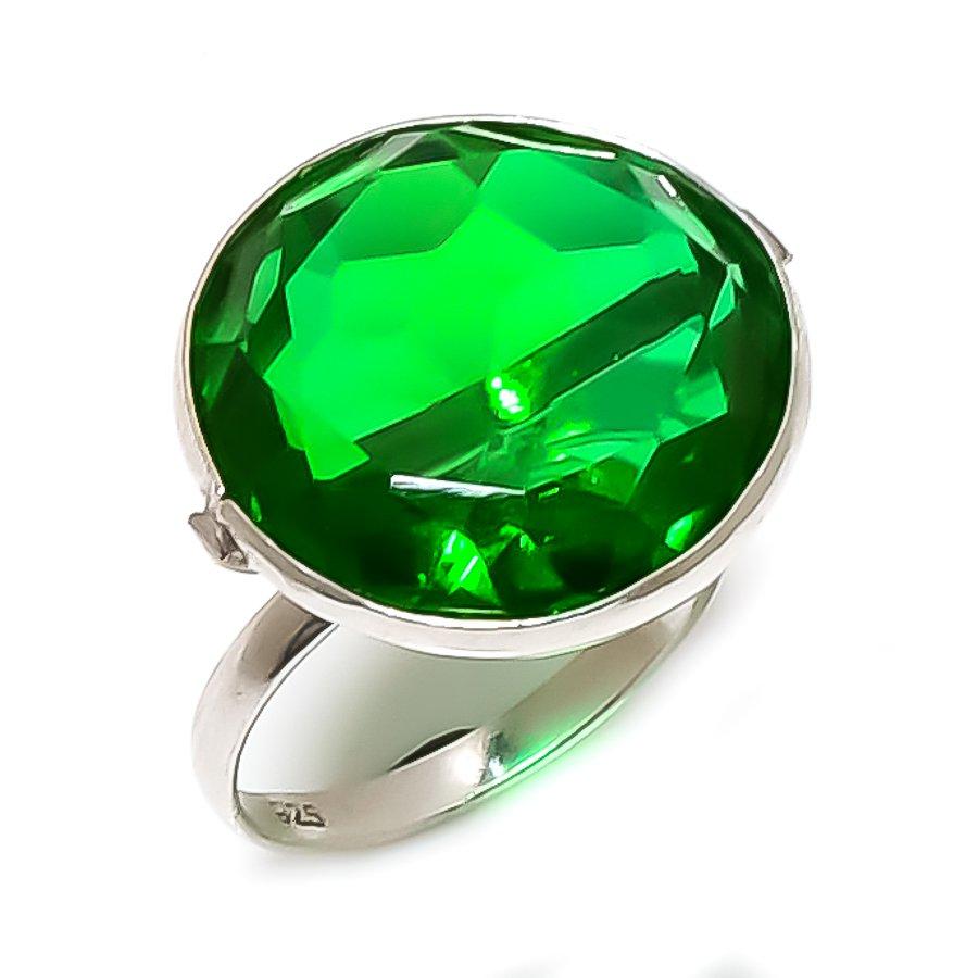 

Natural Chrome Diopside Gemstone 925 Sterling Silver Jewelry Ring Size 8.5 r0R23