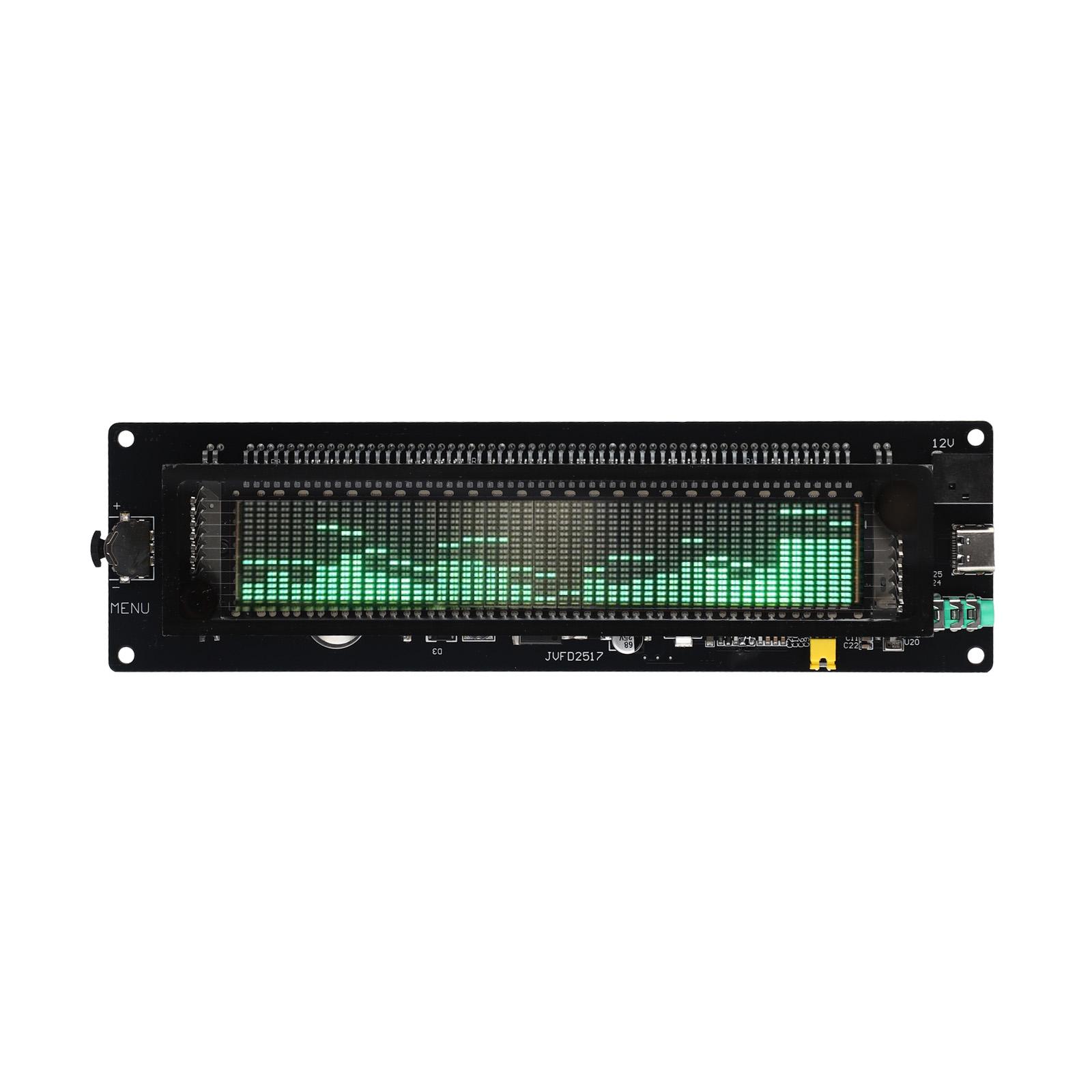 

Audio Spectrum Analyzer Board Spectrum VFD Sound Level Vacuum Fluorescent Display 3.5mm AUX/MIC 32Hz-20KHz AK2515