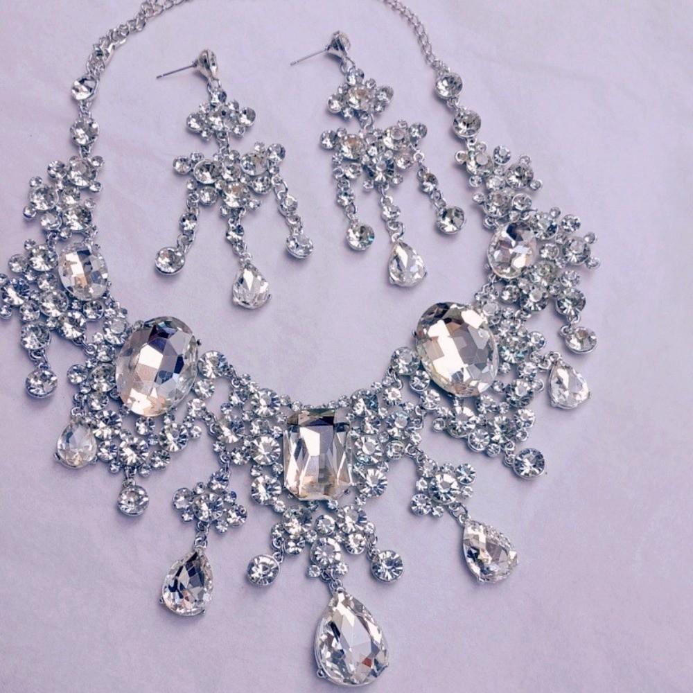 Crystal Women's Wedding Jewelry Set Rhinestone Rhinestone Jewelry Set  Gift