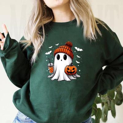Halloweenská mikina s duchem Roztomilá halloweenská mikina přes hlavu Halloweenská dámská mikina s kapucí Tričko pro strašidelnou sezónu Mikiny Trick or Treat