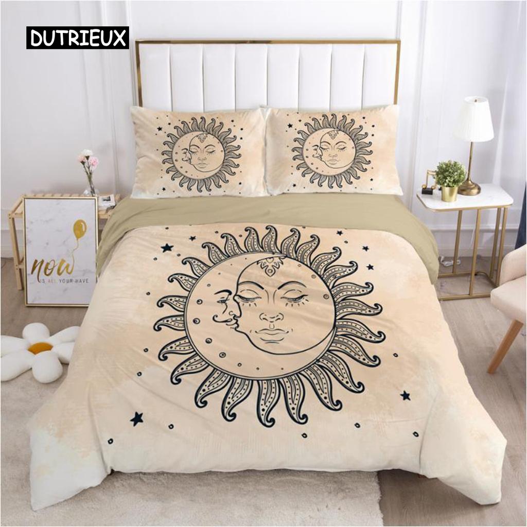 Bohemian Duvet Cover Set Bohemian Hippie Mandala Eyes Pattern Twin Bedding Set for Adults King Size Soft Polyester Quilt Cover